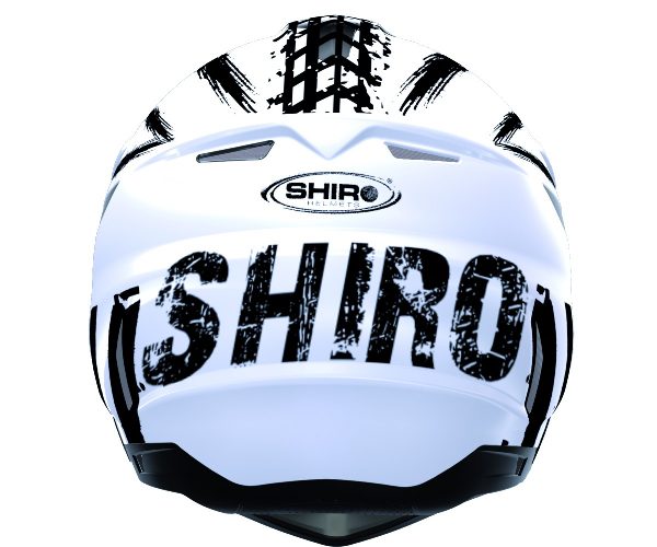 Casco moto Cross Shiro MX-305 Scorpion Blanco detras