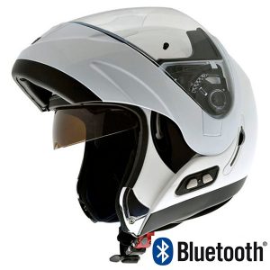 casco moto abatible nzi fibrup bluetooth blanco