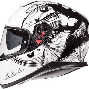 Casco moto Mt Thunder 3 SV Vlinder A1 Gloss pearl black side