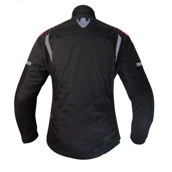 Chaqueta moto mujer 4S Onboard Essence neg/rosa back view