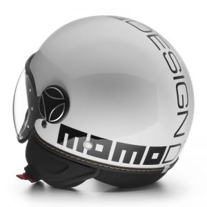 Casco moto Momo Fighter Evo blanco back
