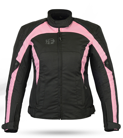 chaqueta moto mujer rider 2 negro y rosa