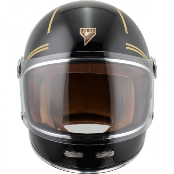 Casco moto By City Roadster Gold Black front
