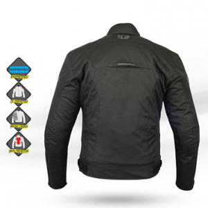 Pack oferta chaqueta Rider 2 negro y pantalón PL200 chaqueta detras