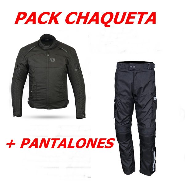 Pack oferta chaqueta Rider 2 negro y pantalón PL200