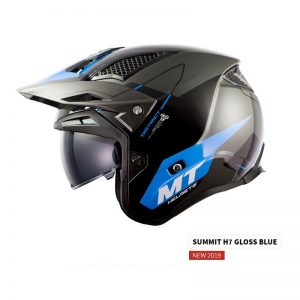 Casco moto Jet Trial MT District Summit H7 Gloss blue