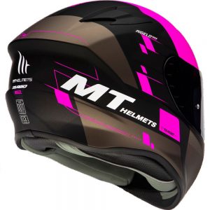 Casco moto Mt Targo Rigel A8 Rosa Matt fluor Pink detras