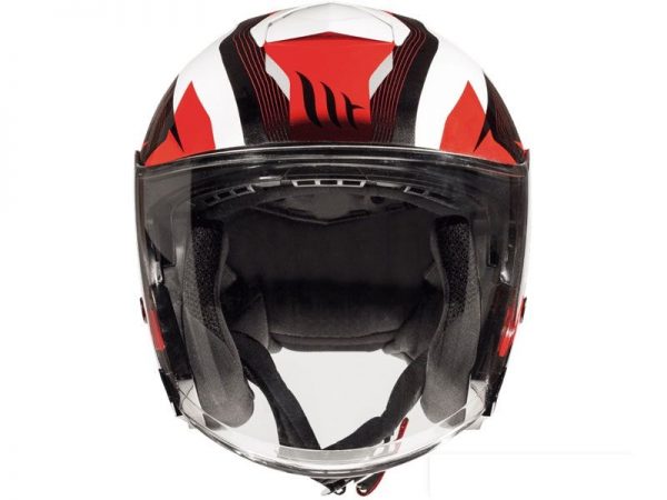 Casco moto MT Thunder3 Jet SV Wing A1 Gloss pearl Red front