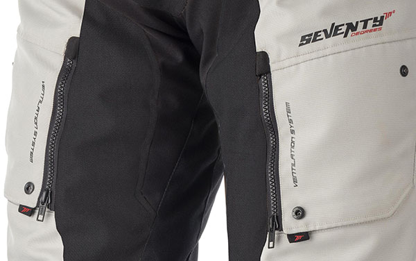 Pantalon SD-PT1 tricapa Touring unisex negro/gris detalle ventilacion