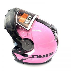 Casco abatible Nzi Combi 2 duo graphics flydeck pink bluetooth lateral