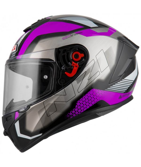 Casco moto integral Nzi Trendy Metal black & purple