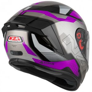 Casco moto integral Nzi Trendy Metal black & purple back