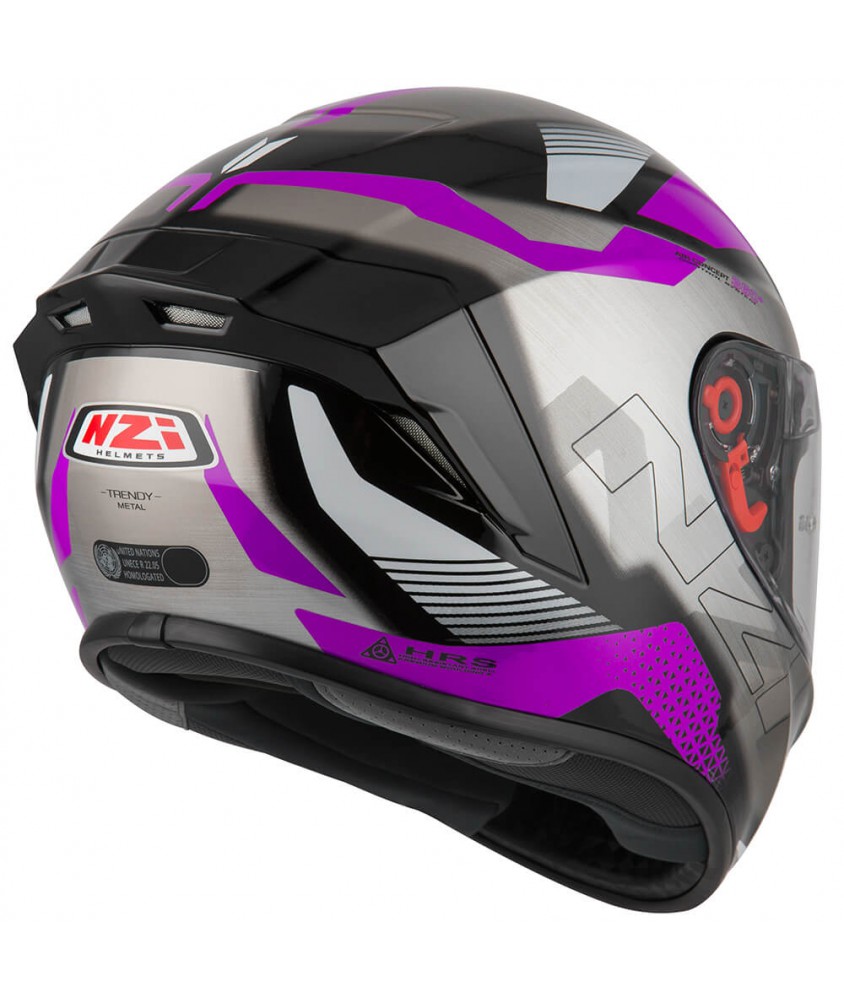 Casco moto integral Nzi & purple