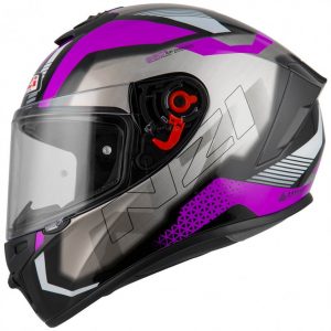 Casco moto integral Nzi Trendy Metal black & purple