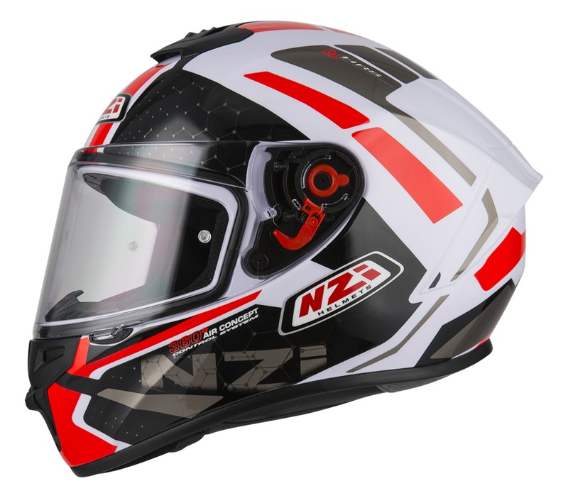 casco moto integral nzi trendy overtaking white red